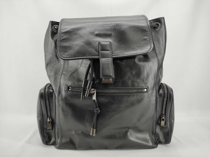 Dior Backpack in Black Calfskin with Silver Hardware