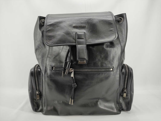 Dior Backpack in Black Calfskin with Silver Hardware