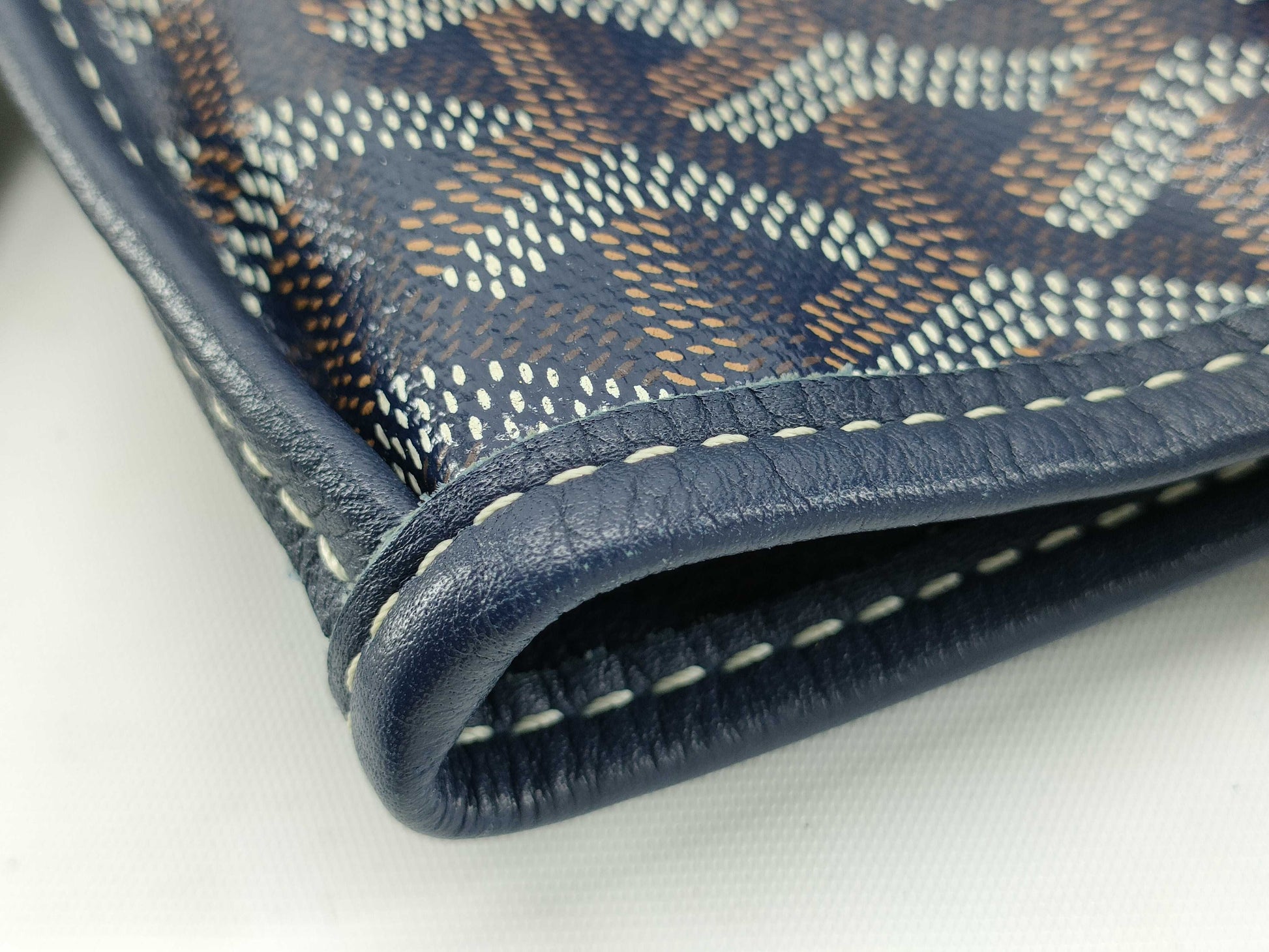 GOYARD Ange Mini Herringbone Navy Tote Bag