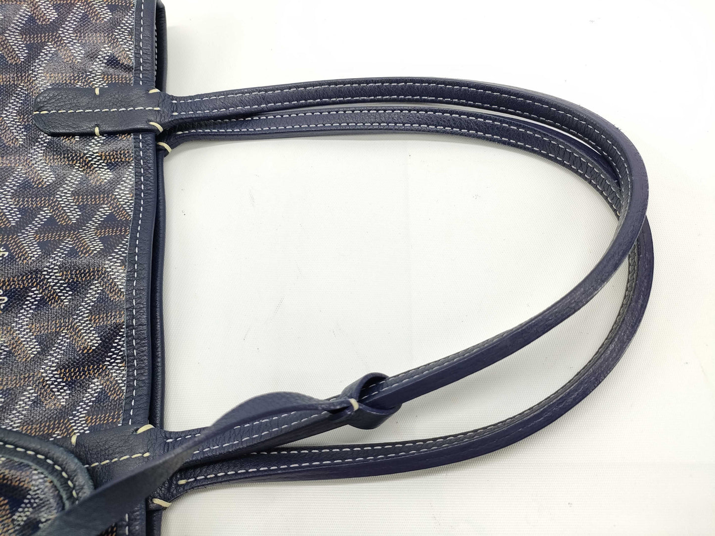 GOYARD Ange Mini Herringbone Navy Tote Bag
