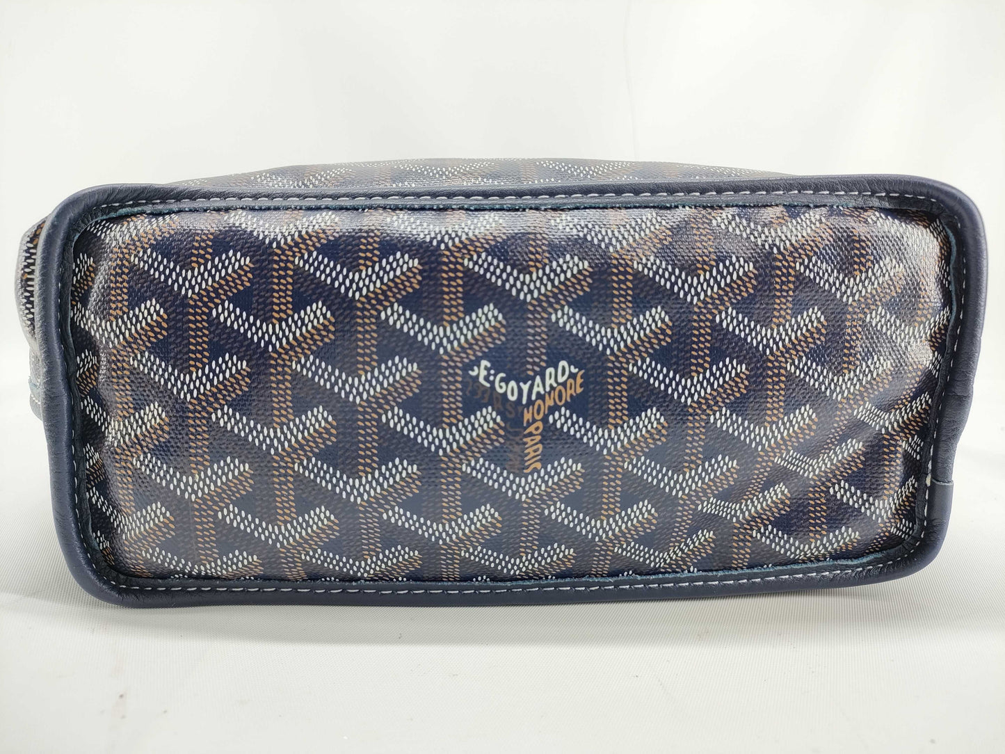 GOYARD Ange Mini Herringbone Navy Tote Bag