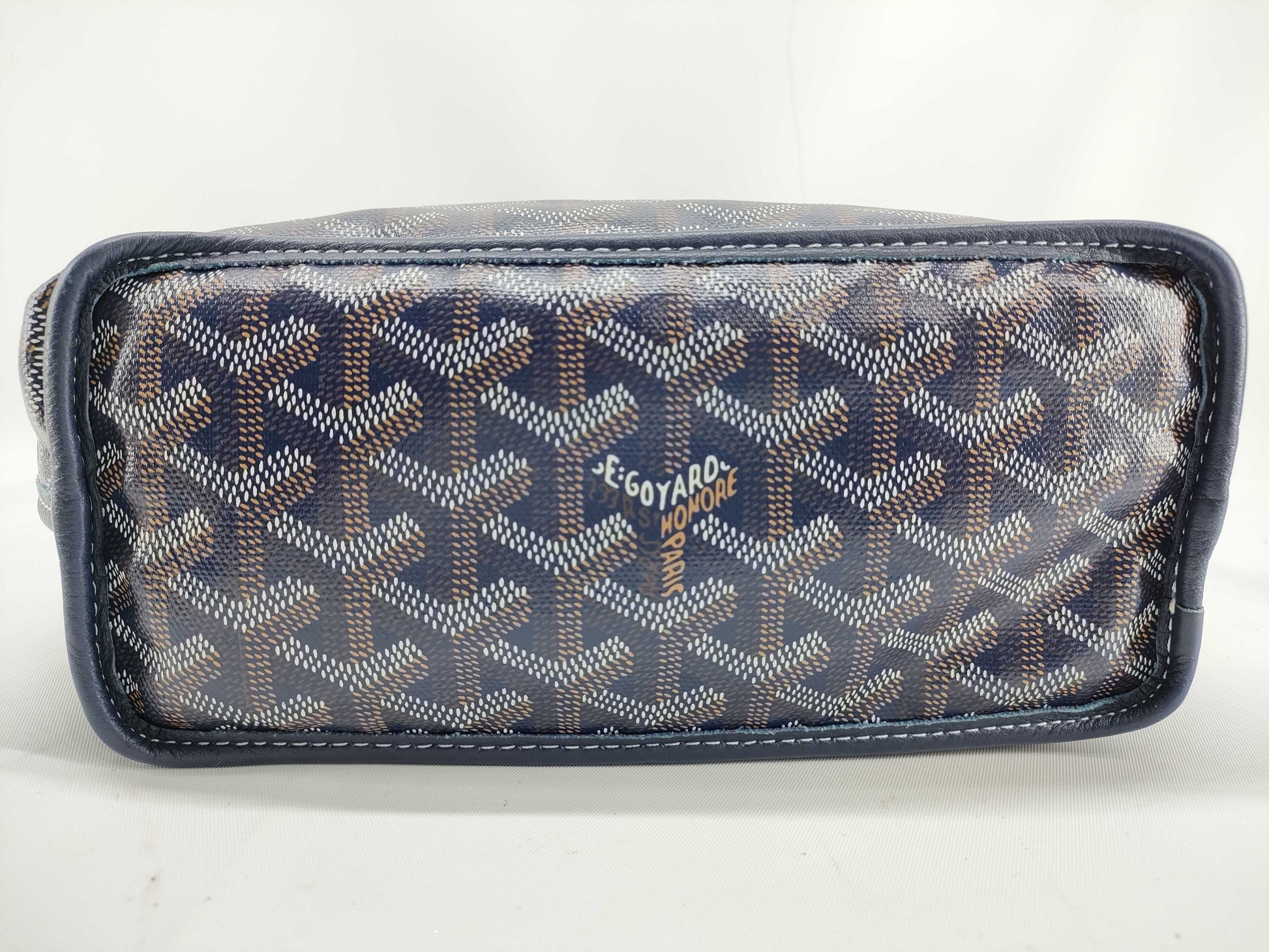 GOYARD Ange Mini Herringbone Navy Tote Bag