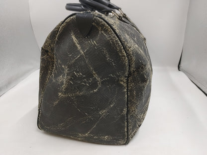 LOUIS VUITTON Damier Carbon Keepall 45 N41415 DU4130 Microfiber Noir Boston Bag with Poignier