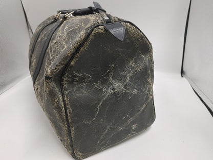 LOUIS VUITTON Damier Carbon Keepall 45 N41415 DU4130 Microfiber Noir Boston Bag with Poignier