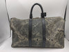 LOUIS VUITTON Damier Carbon Keepall 45 N41415 DU4130 Microfiber Noir Boston Bag with Poignier
