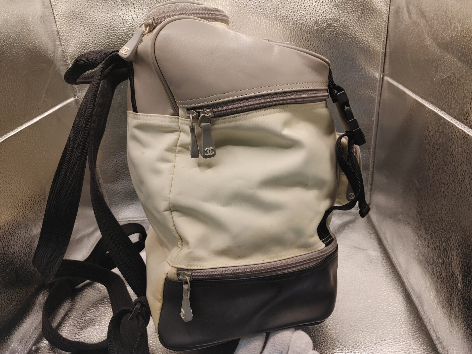 CHANEL Sport Line Backpack Nylon White Backpack