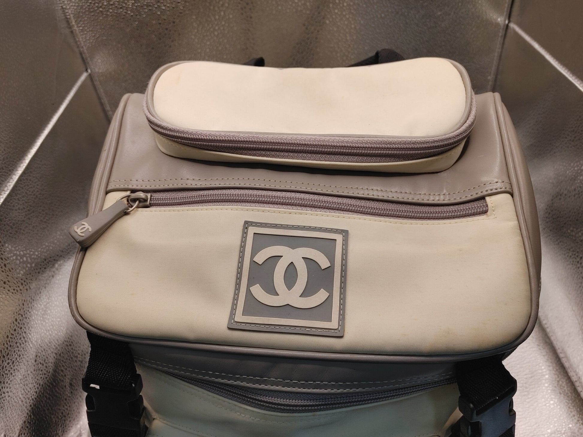 CHANEL Sport Line Backpack Nylon White Backpack