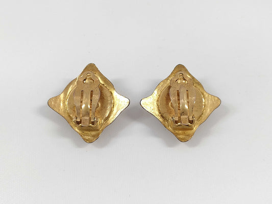CHANEL Color Stone Coco Mark Earrings with Rice