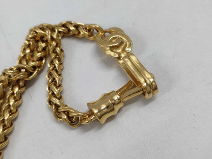 CHANEL Colored Stone Coco Mark Long Chain Necklace with Rice