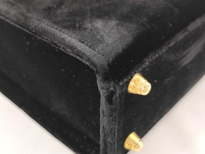 FENDI Velvet Box Handbag Black Handbag