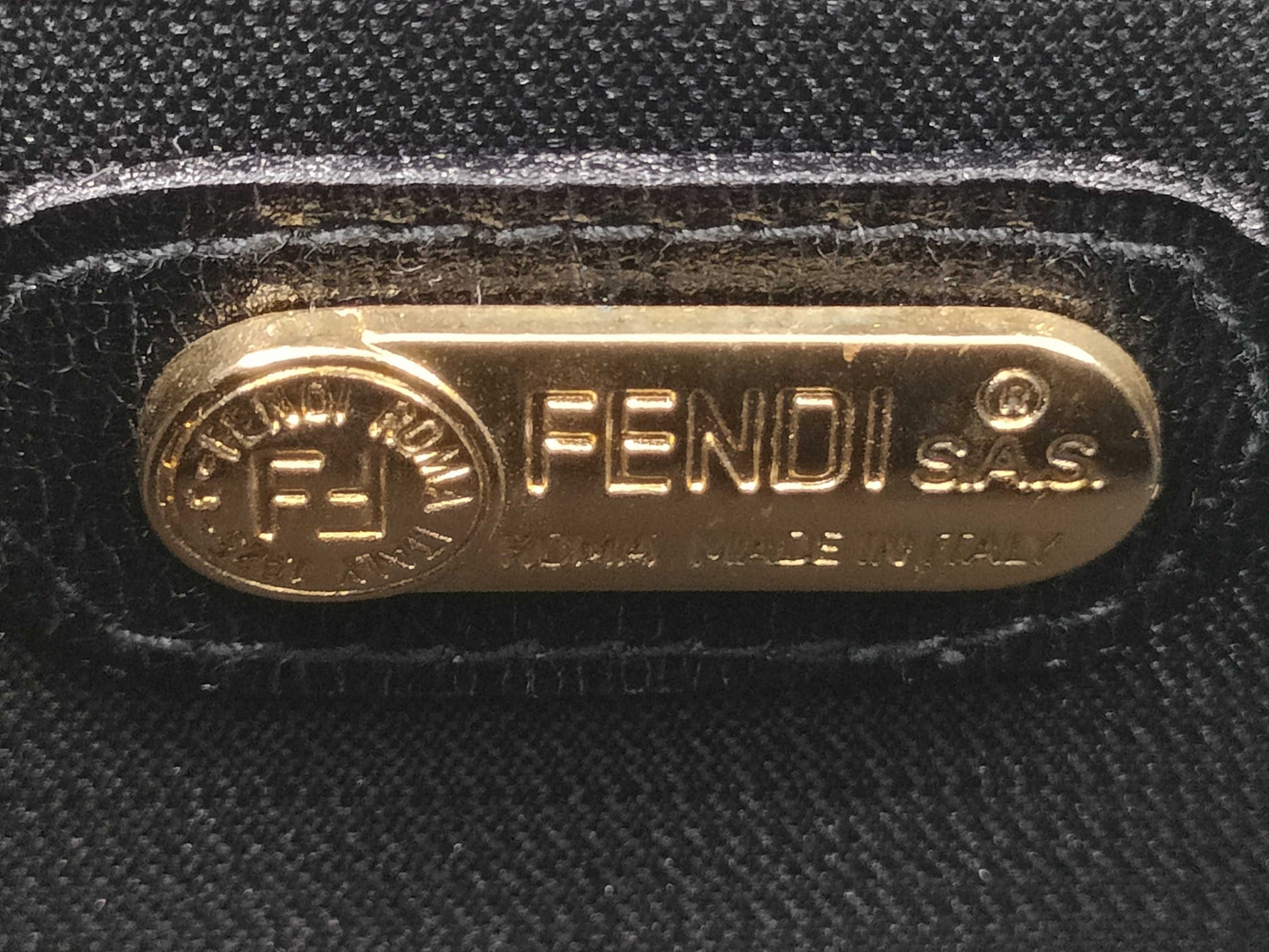 FENDI Velvet Box Handbag Black Handbag