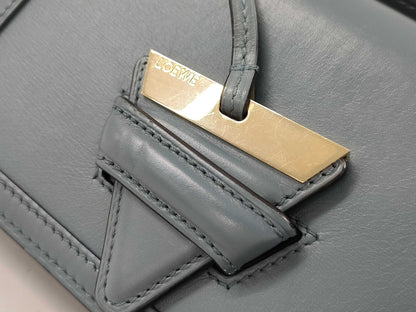 LOEWE Leather Barcelona Shoulder Bag, Blue