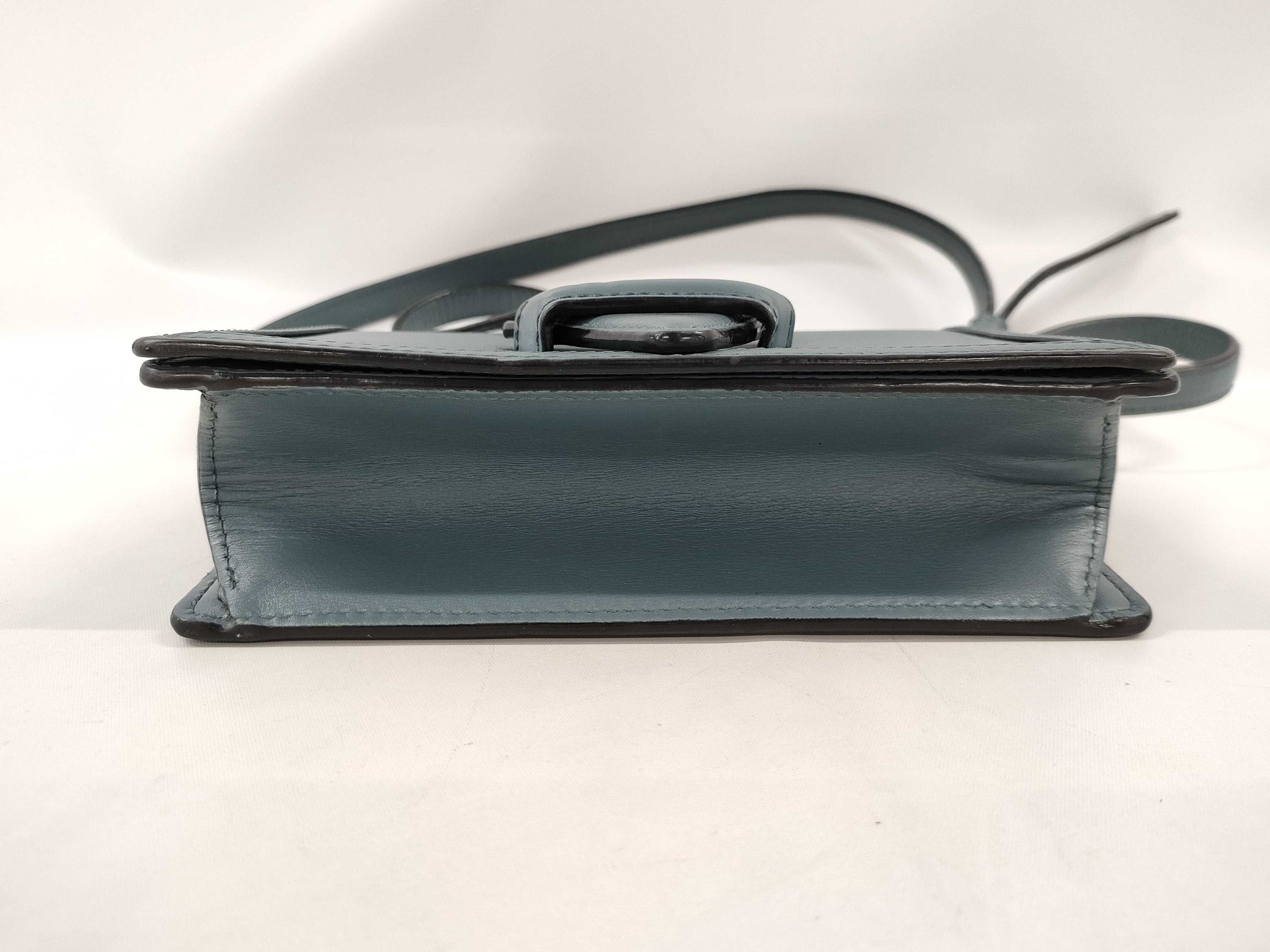 LOEWE Leather Barcelona Shoulder Bag, Blue