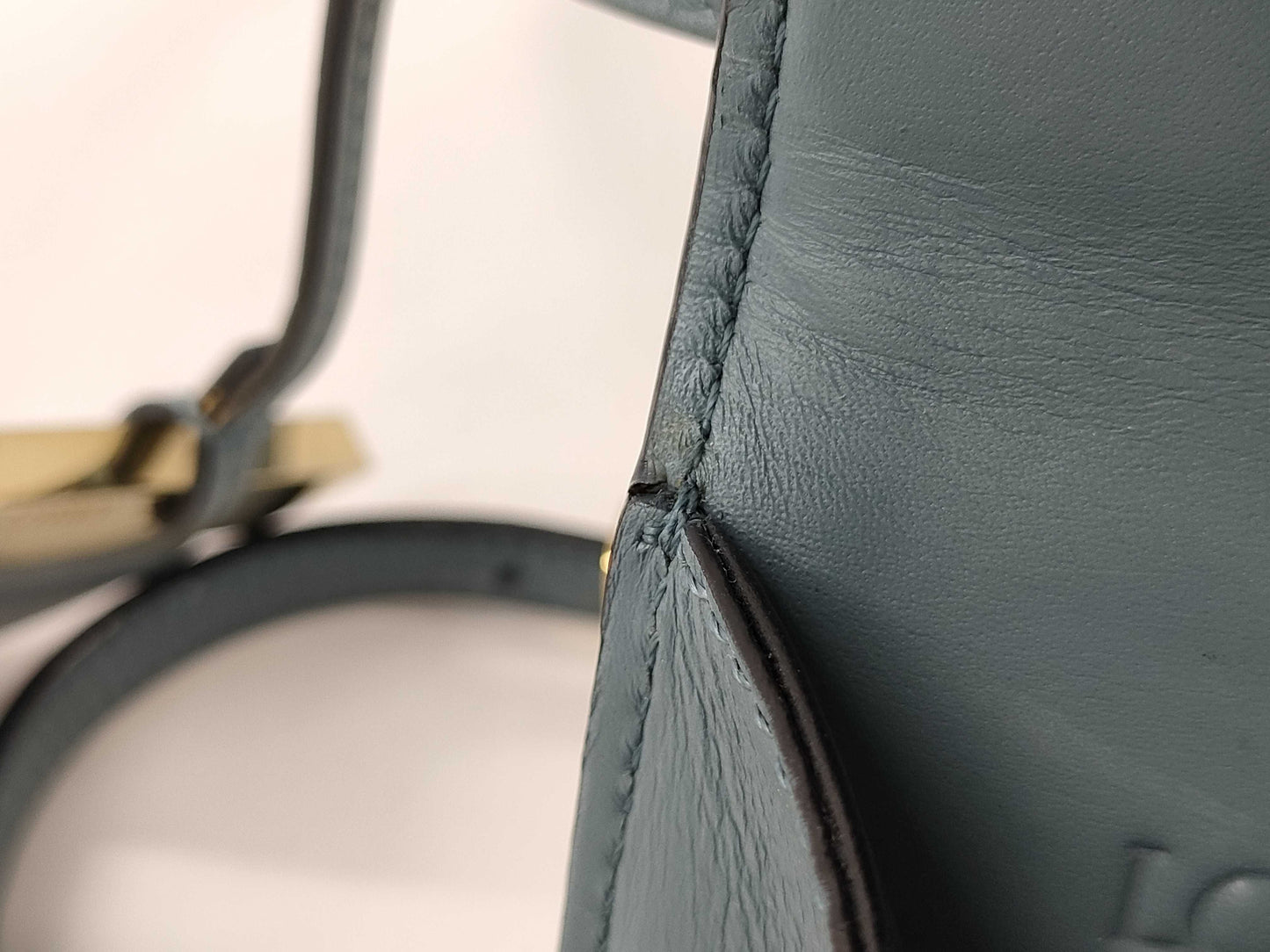 LOEWE Leather Barcelona Shoulder Bag, Blue