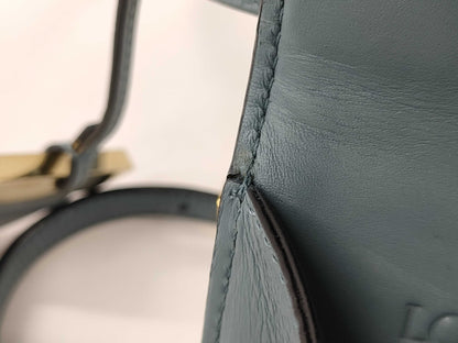 LOEWE Leather Barcelona Shoulder Bag, Blue