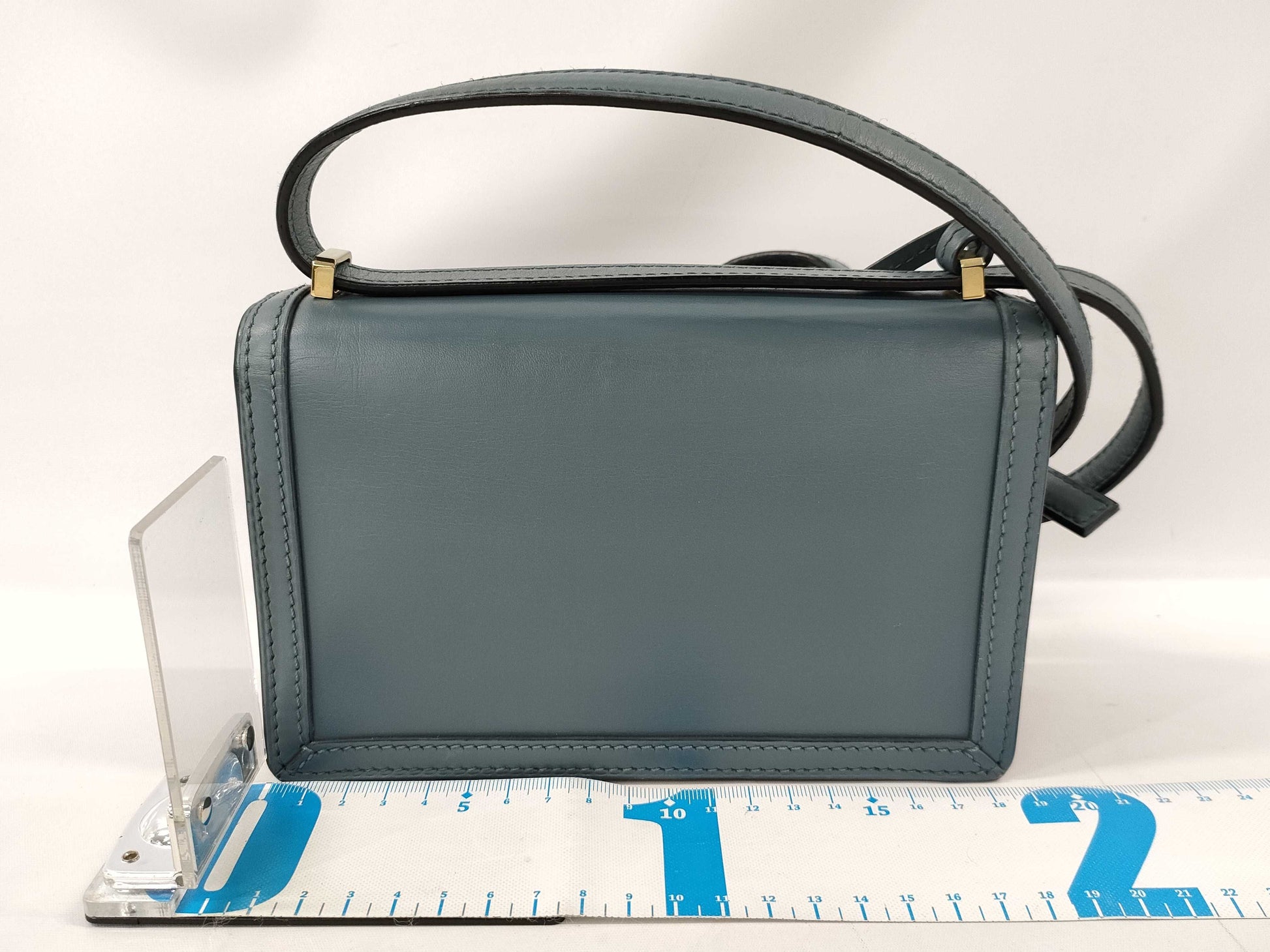 LOEWE Leather Barcelona Shoulder Bag, Blue
