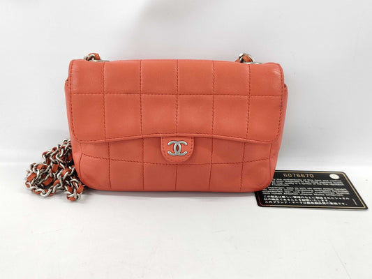 CHANEL Chocolate Bar Chain Shoulder Bag Lambskin Shoulder Bag