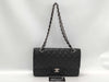 CHANEL Double Flap Caviar Chain Shoulder Bag with Silver Hardware, No. 15