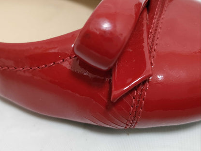 PRADA Prada enamel flat shoes red pumps