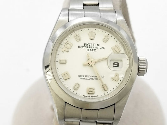 ROLEX Oyster Perpetual Date 79160 K949270 White Dial Women's Watch
