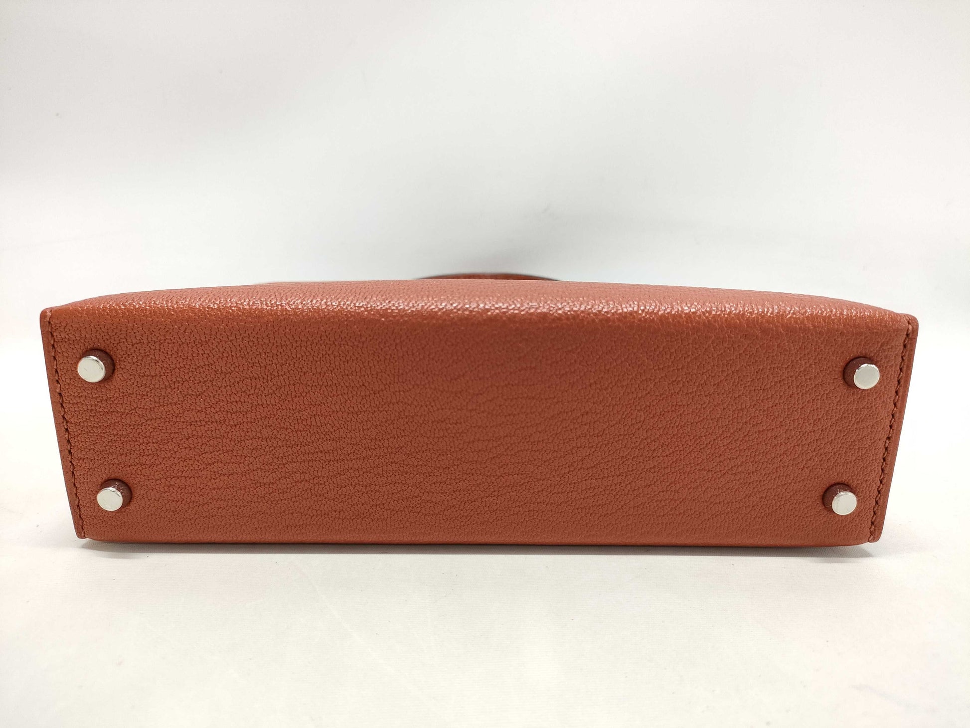 HERMES Kelly Mini II Cuivre Shoulder Bag with P hardware, Chevre U stamp, and protective seal