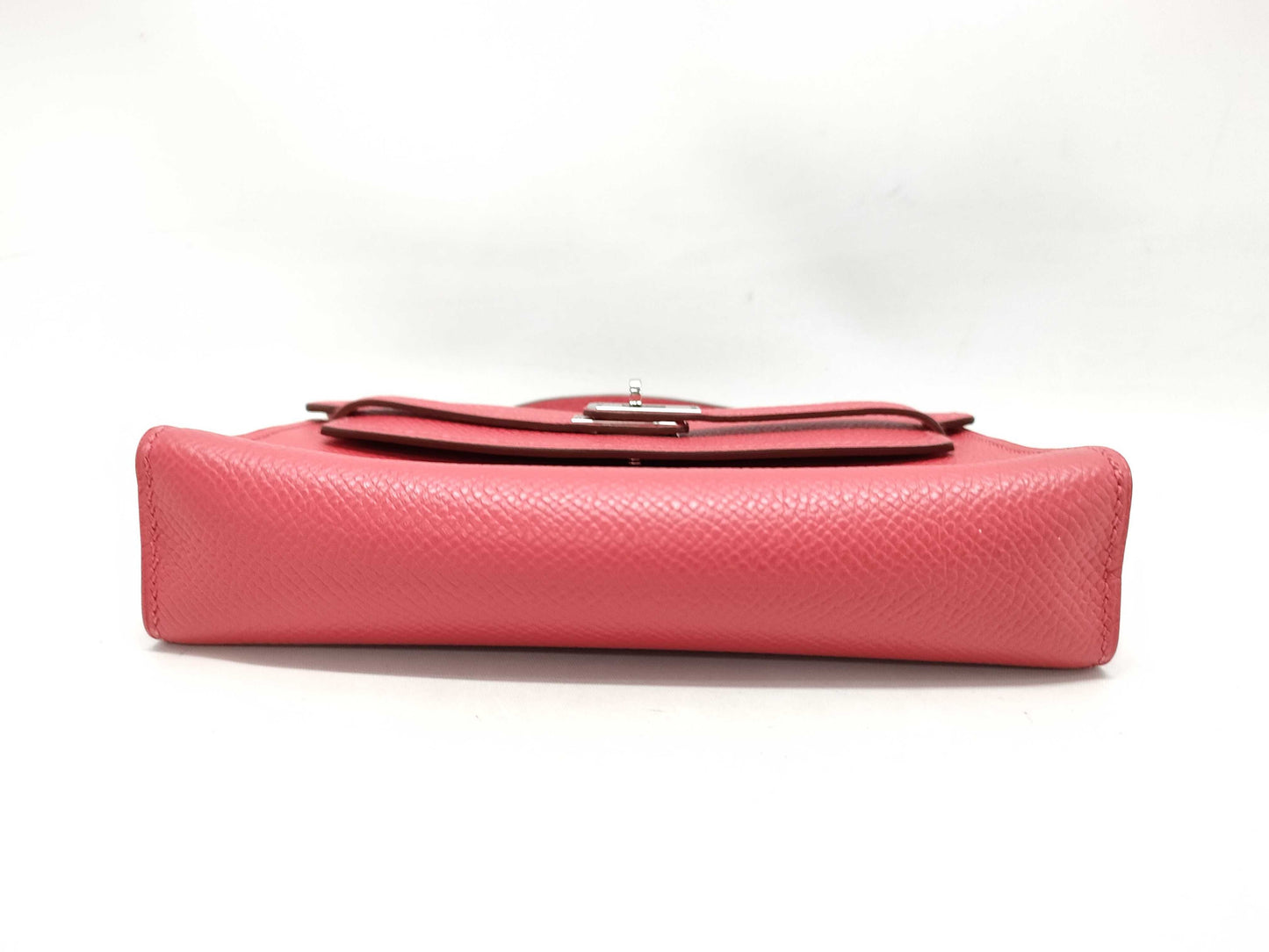 HERMES Kelly Mini Mini Kelly 15 Shoulder Bag in Epsom Leather, Rouge Kazak Leather, Silver Hardware