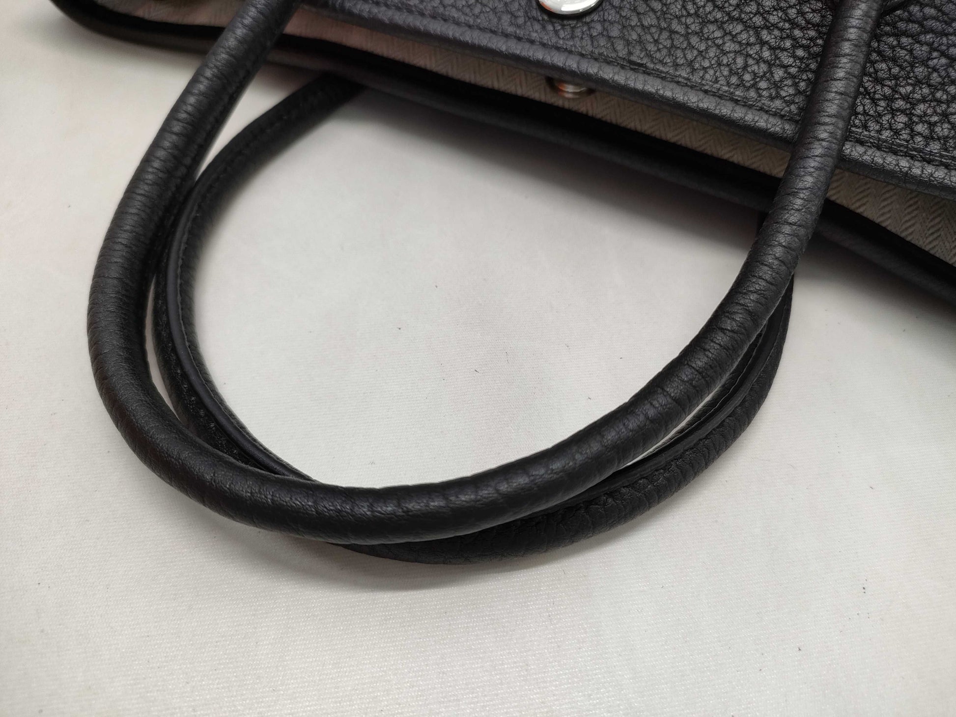 HERMES Garden Party TPM Negonda Handbag in Black with Silver Hardware and B Stamp