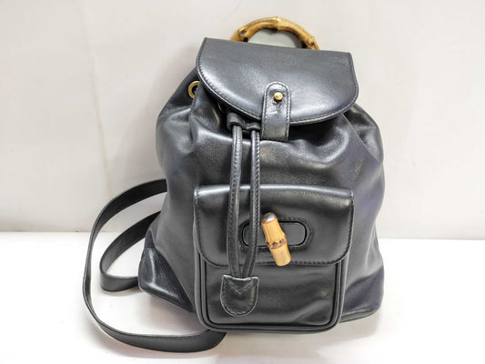 GUCCI Bamboo Backpack Black
