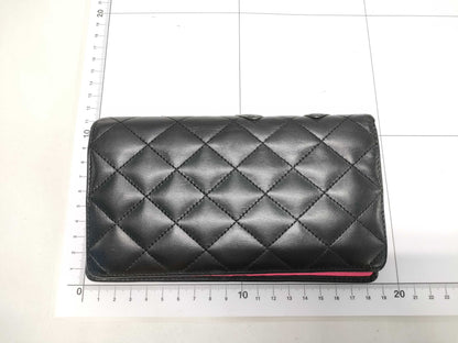 CHANEL Cambon Bifold Wallet with Coco Mark Patent, Black and Pink, 14th Series