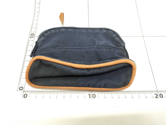 HERMES Bolide Pouch Mini Mini 15 Canvas Leather Navy Pouch