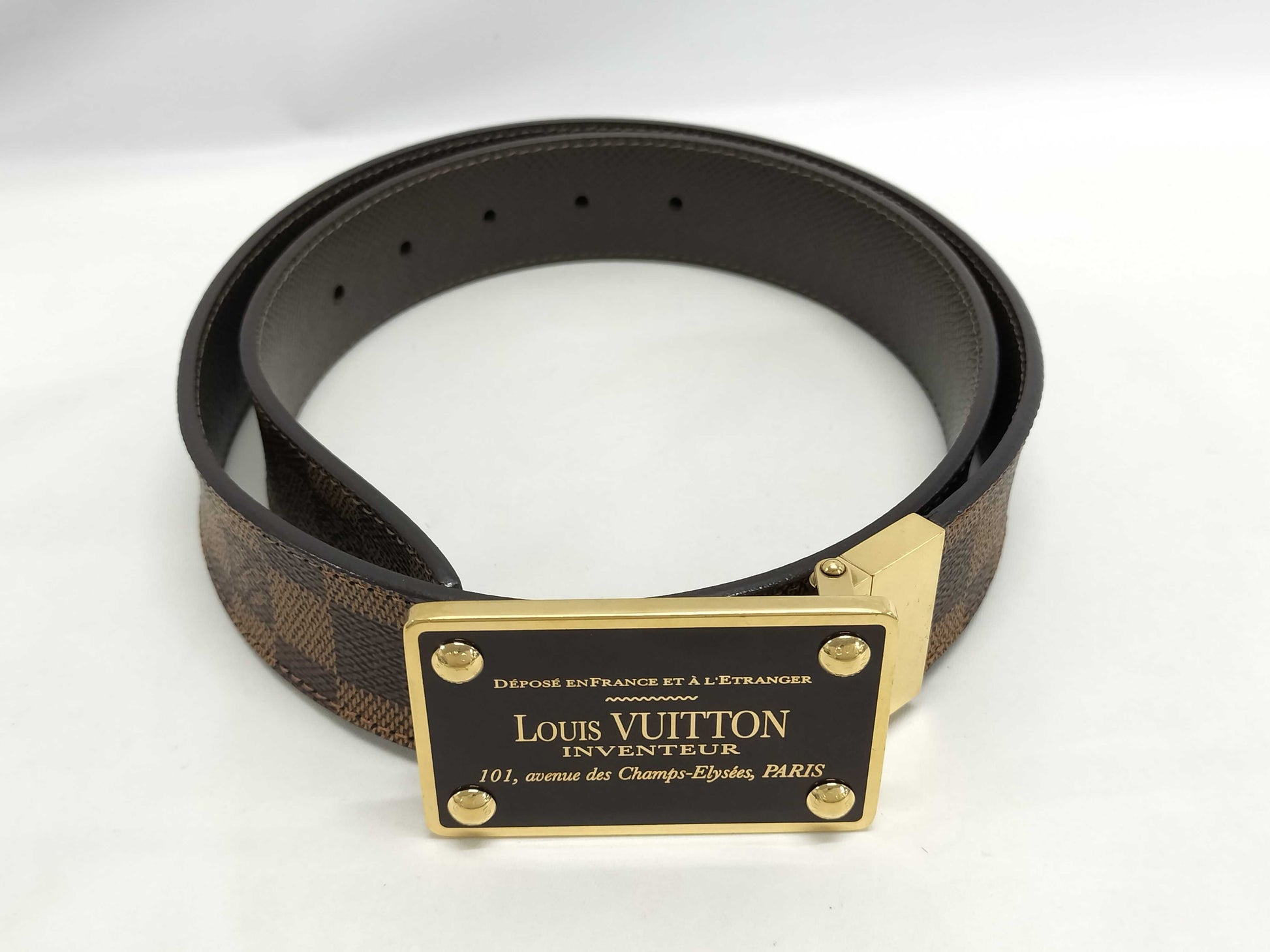 LOUIS VUITTON Damier Santur Inventour 85/34 M9677 CA3181 Belt