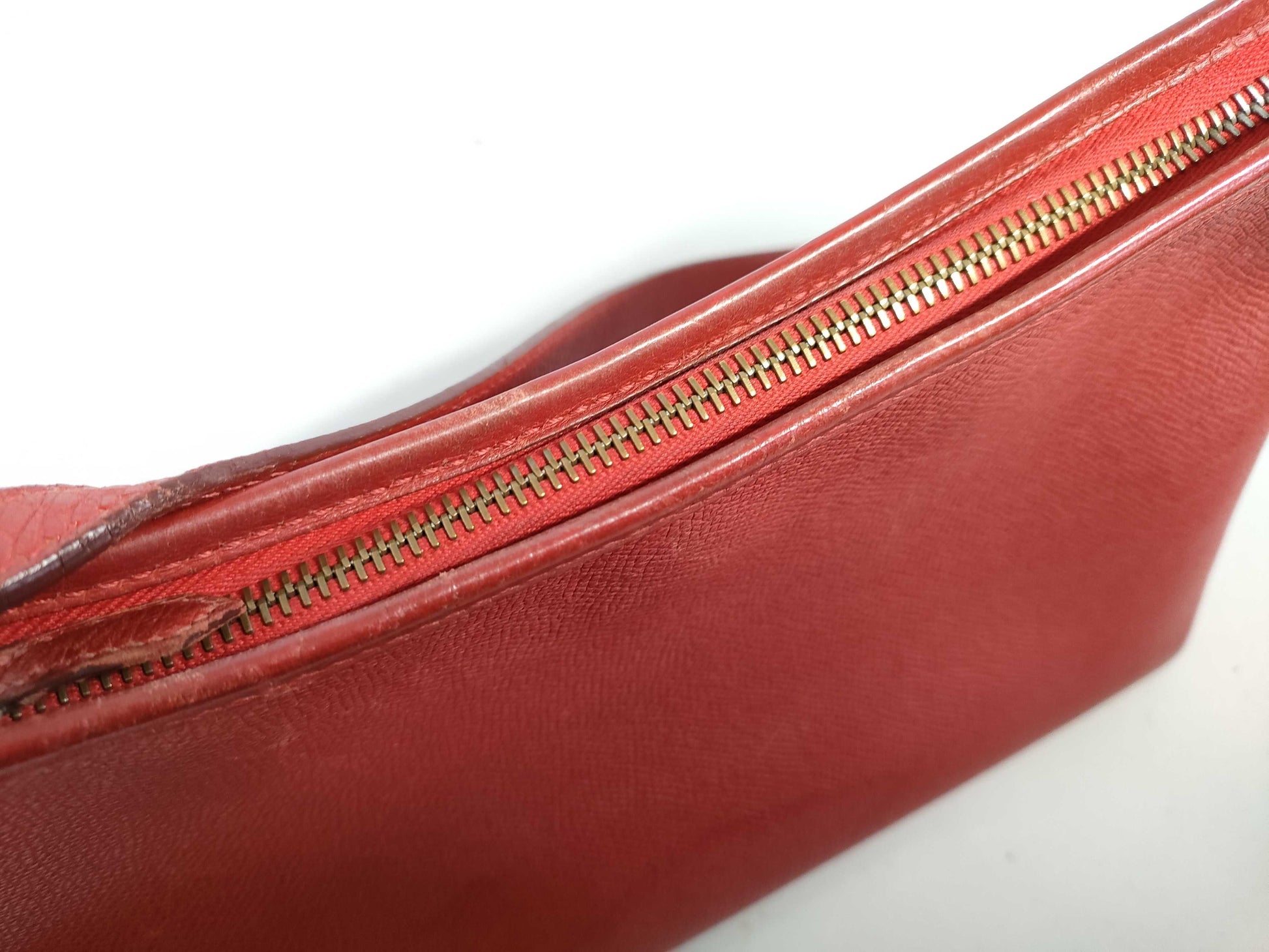 HERMES Berlingo PM Epson Rouge Bif Shoulder Bag with H Stamp