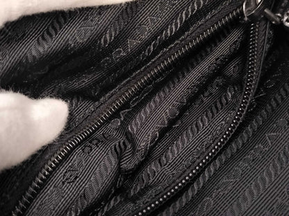 PRADA Prada Triangle Logo Black Shoulder Bag