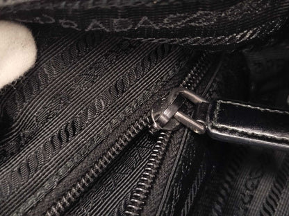 PRADA Prada Triangle Logo Black Shoulder Bag