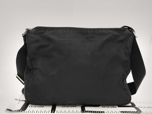 PRADA Prada Triangle Logo Black Shoulder Bag
