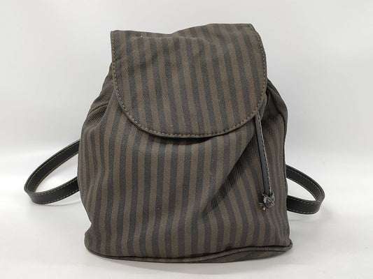 FENDI Mini Drawcord Striped Backpack