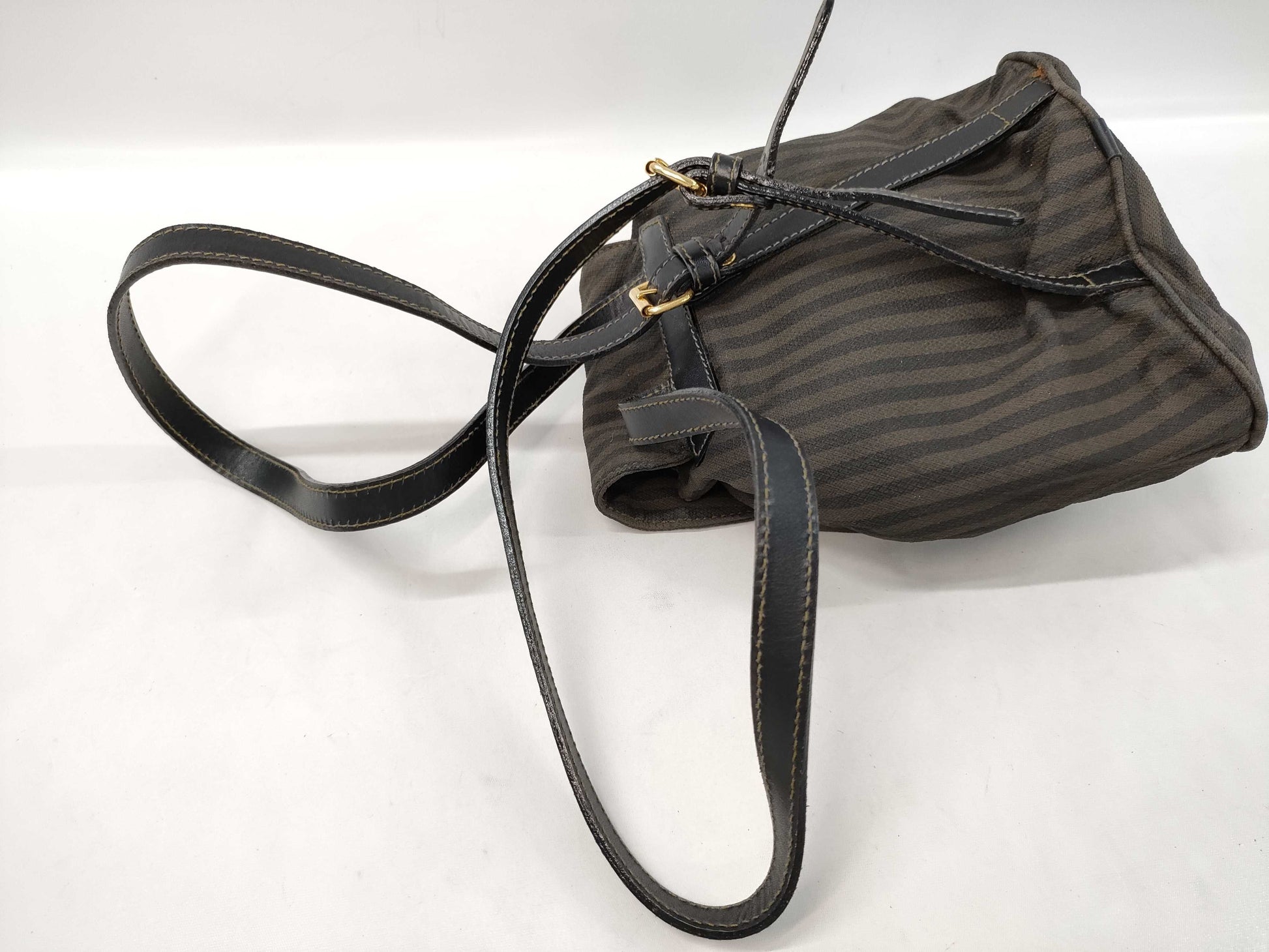 FENDI Mini Drawcord Striped Backpack