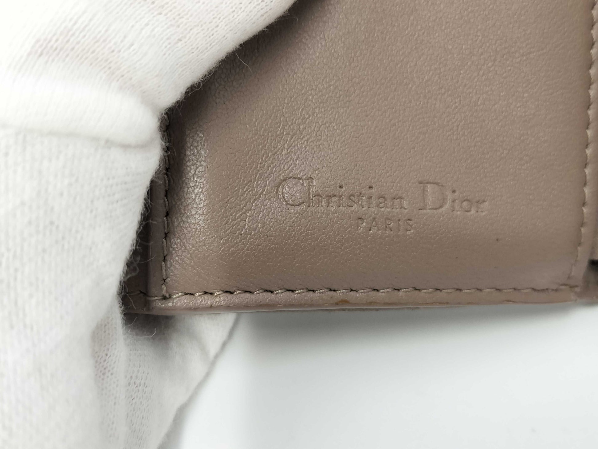 Dior Christian Dior Tri-fold Wallet Mini Wallet Cannage Charm Box Bag Wallet