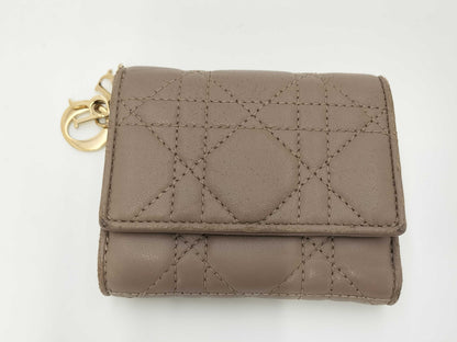 Dior Christian Dior Tri-fold Wallet Mini Wallet Cannage Charm Box Bag Wallet