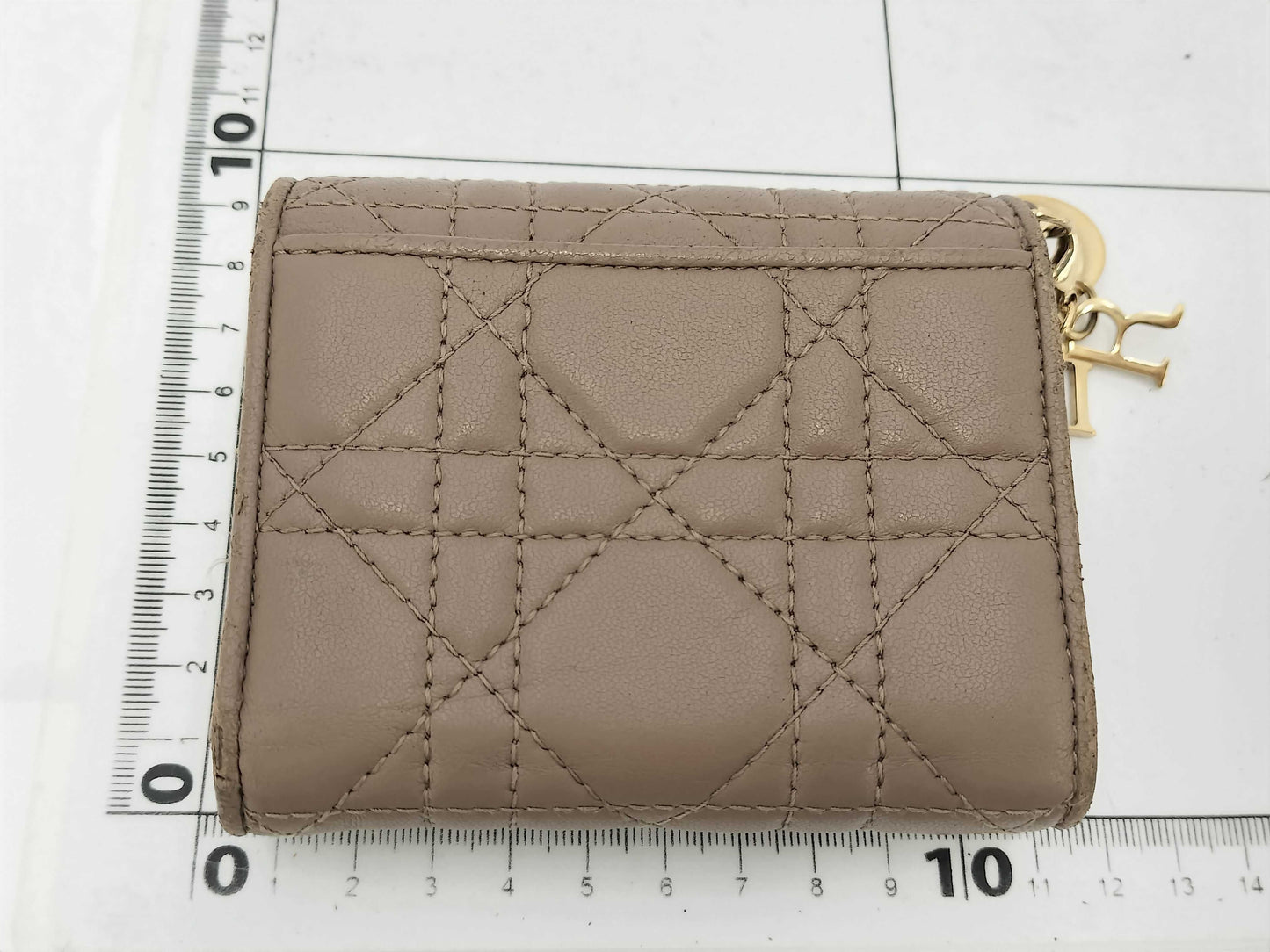 Dior Christian Dior Tri-fold Wallet Mini Wallet Cannage Charm Box Bag Wallet