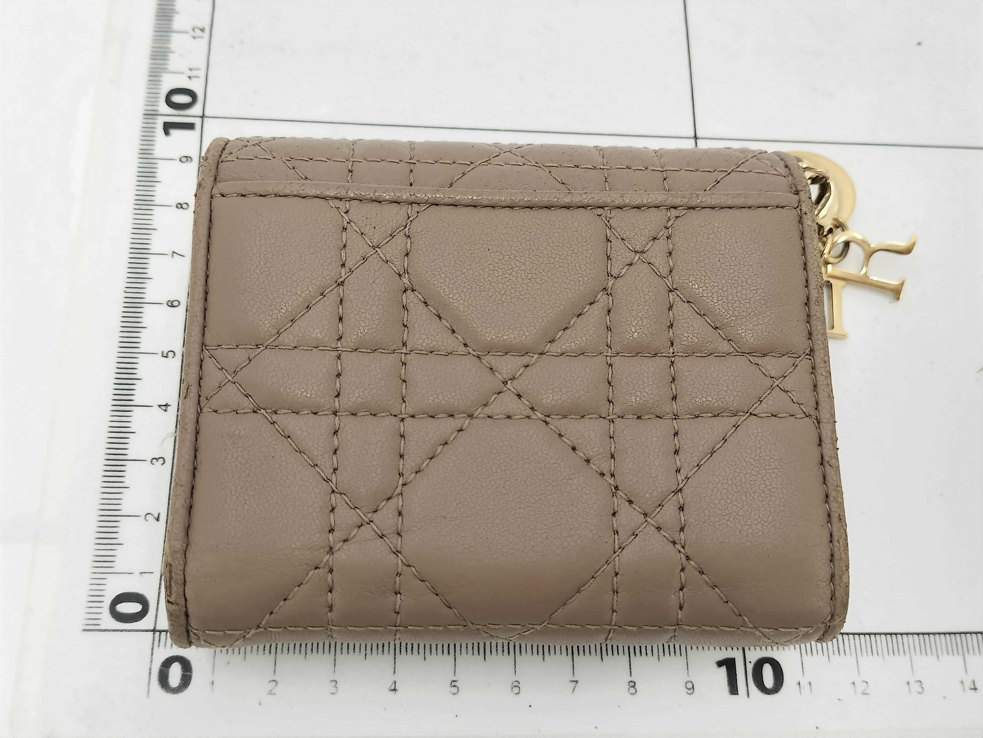 Dior Christian Dior Tri-fold Wallet Mini Wallet Cannage Charm Box Bag Wallet