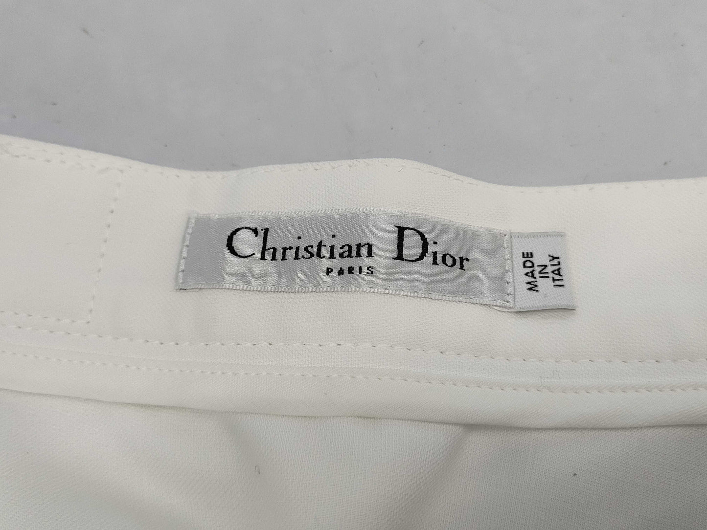 Dior Christian Dior Knee-Length Skirt with Embroidered Flowers, White, Size 38