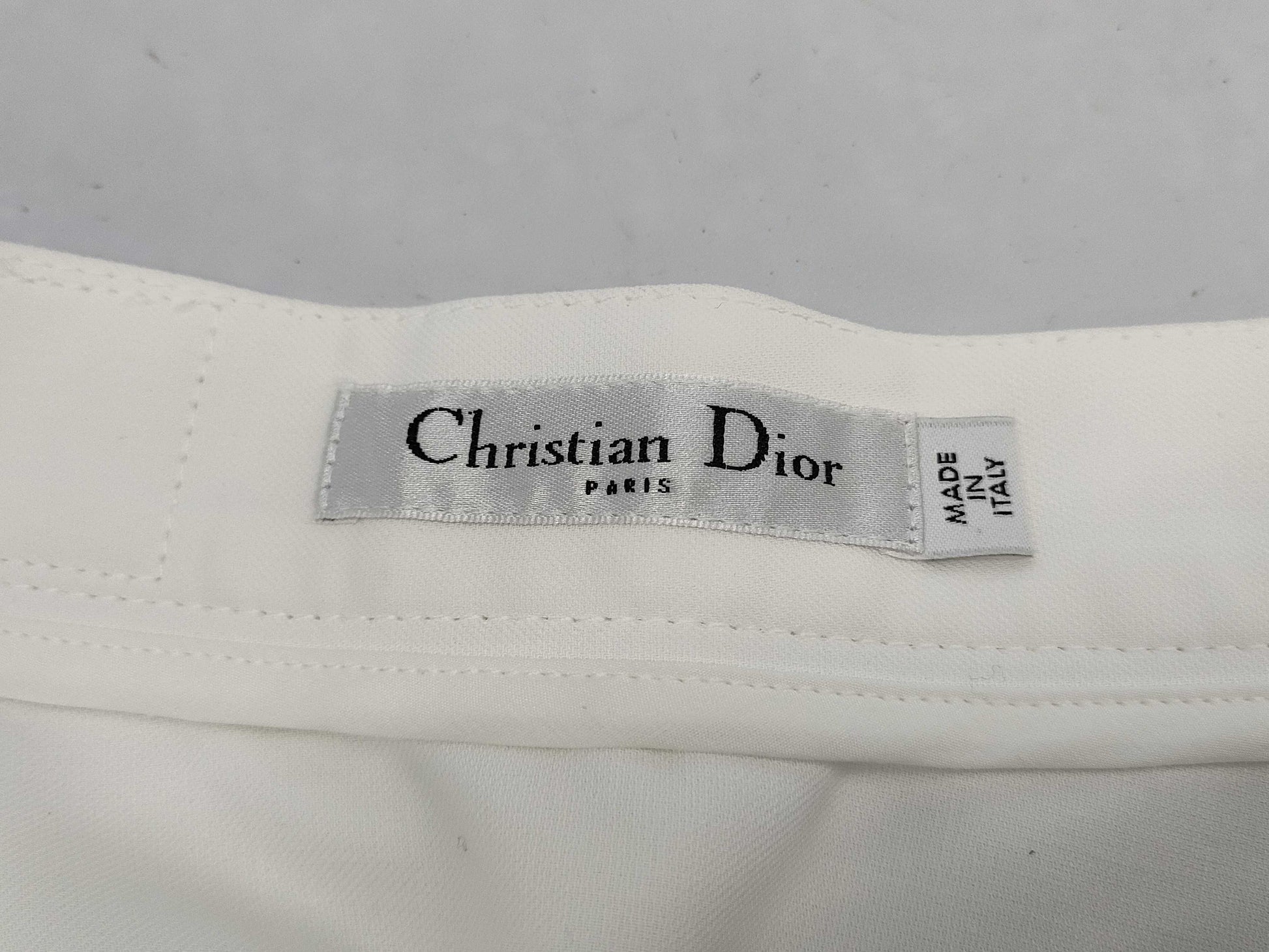 Dior Christian Dior Knee-Length Skirt with Embroidered Flowers, White, Size 38