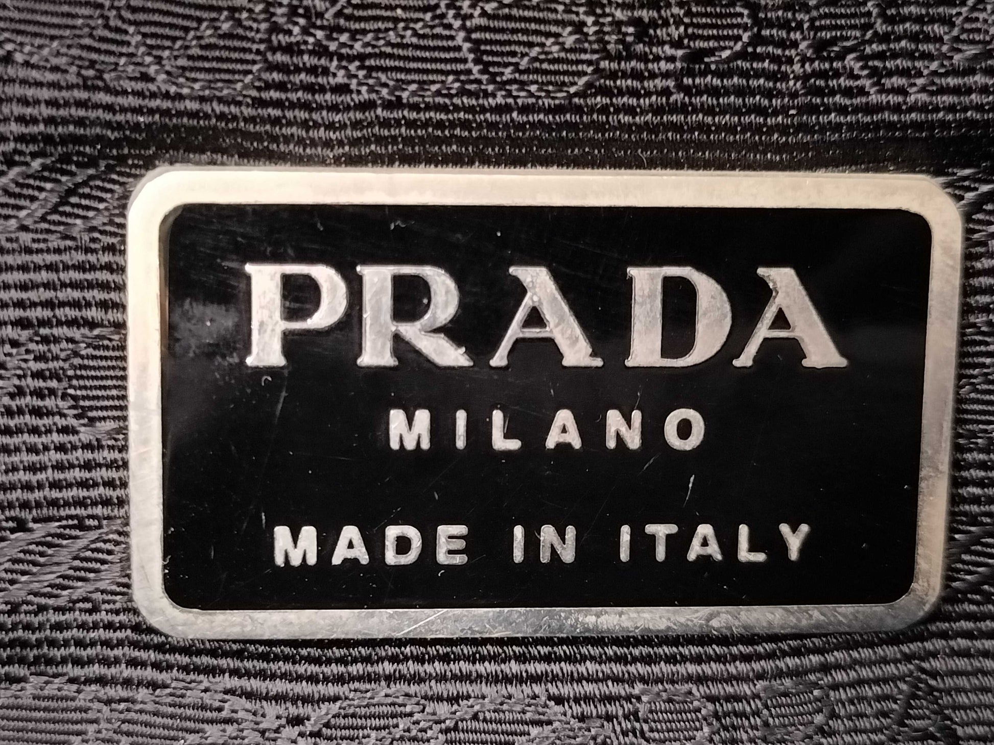 PRADA Prada Triangle Logo Black Shoulder Bag