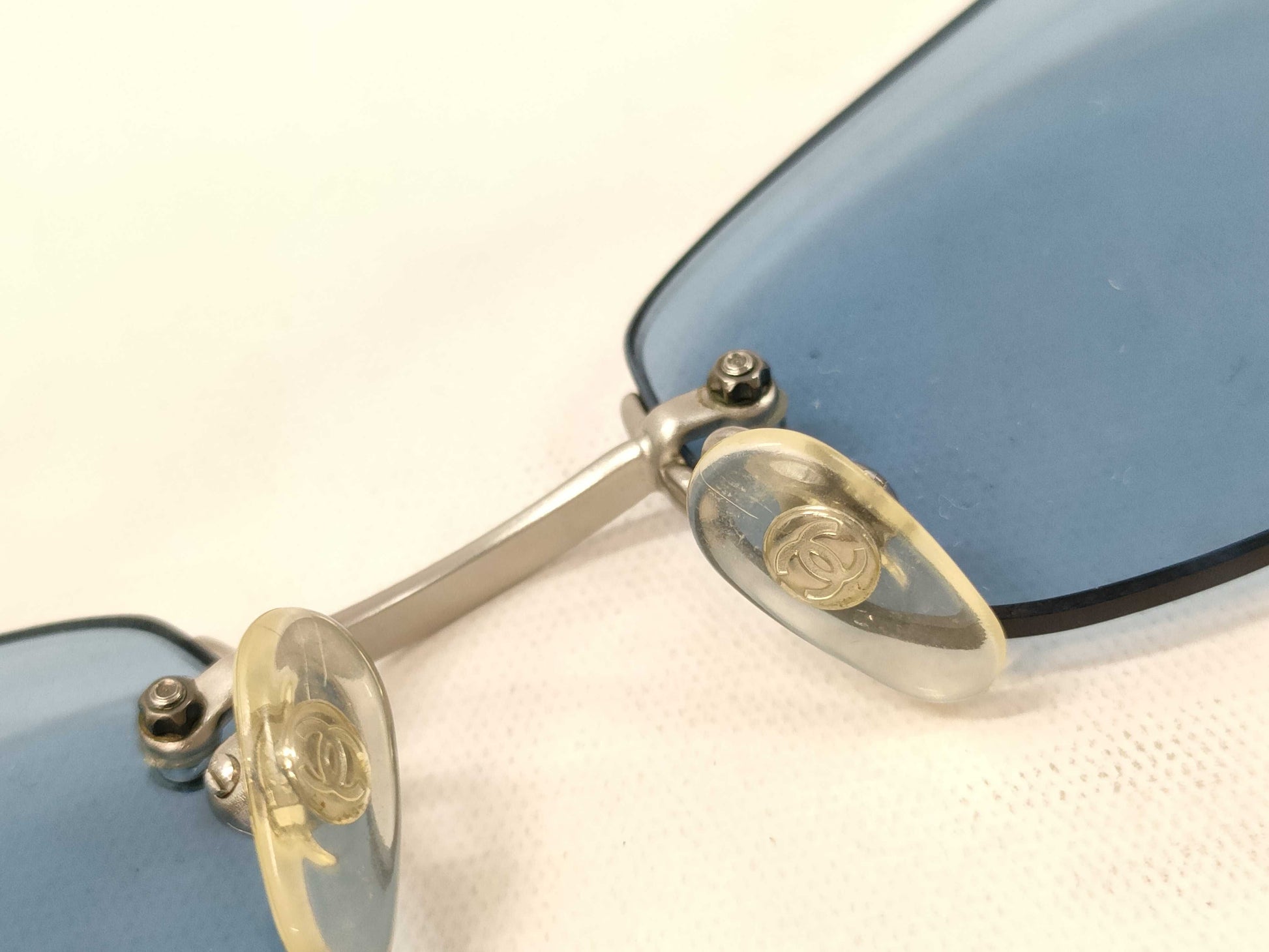  CHANEL Chanel Sunglasses Coco Mark Rimless Blue Case Sunglasses Eyeglasses