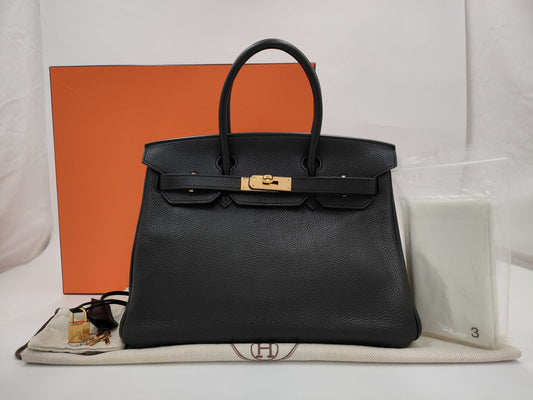 HERMES Birkin 30 Togo Black M Handbag