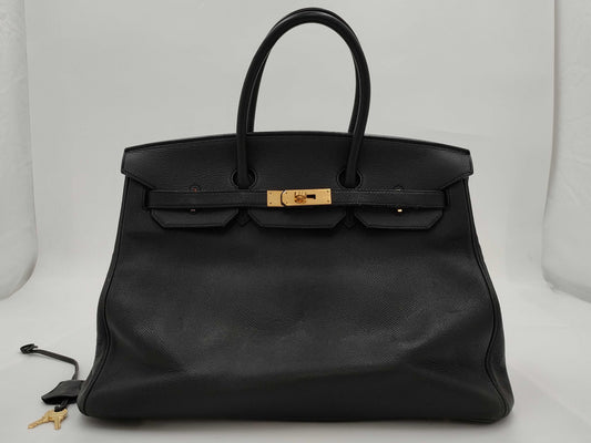 HERMES Birkin 35 Epsom Black F Handbag
