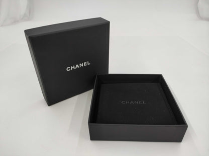 CHANEL Coco Mark Rhinestone Bangle Silver A22A Bracelet/Bangle