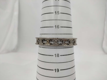 CHANEL Coco Mark Rhinestone Bangle Silver A22A Bracelet/Bangle