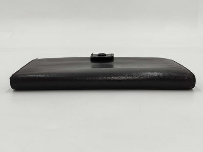CHANEL Coco Mark Double Flap Long Wallet Black